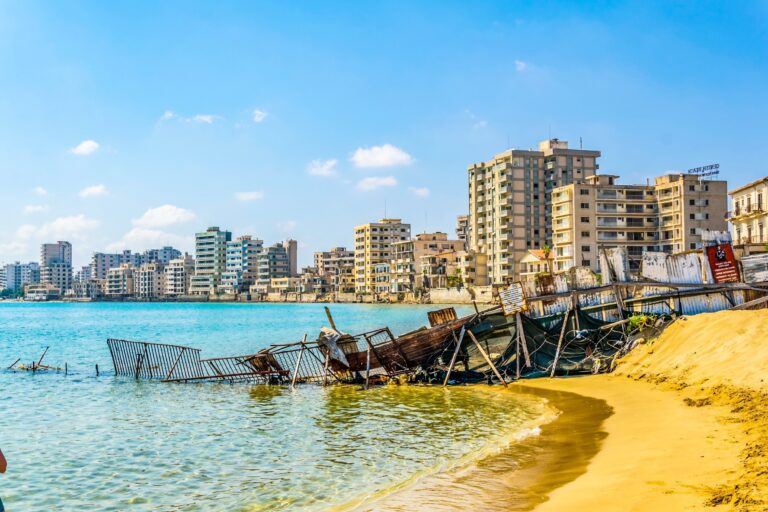 Ruined hotels in Varosia district of Famagusta, Cyprus, captured on August 29, 2017.